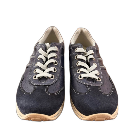 Ecco Blue Leather Suede Oxford Sneakers Womens 39 EU (8–8.5 US) Casual Comfort - Picture 1 of 10